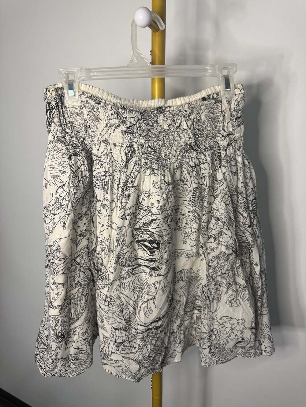 Volcom Women's Size L Smocked Waist Animal Print Skirt